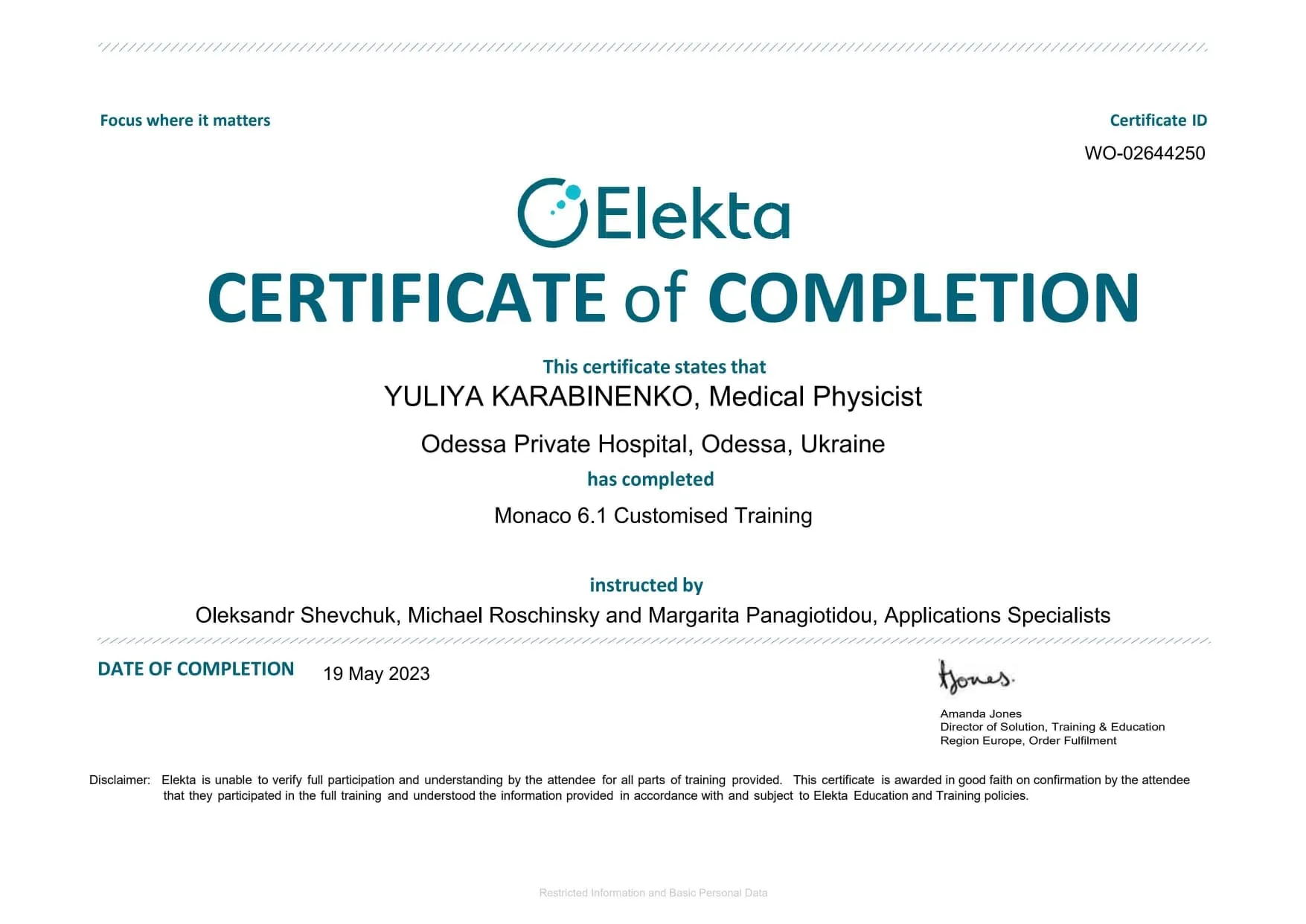 Certificate