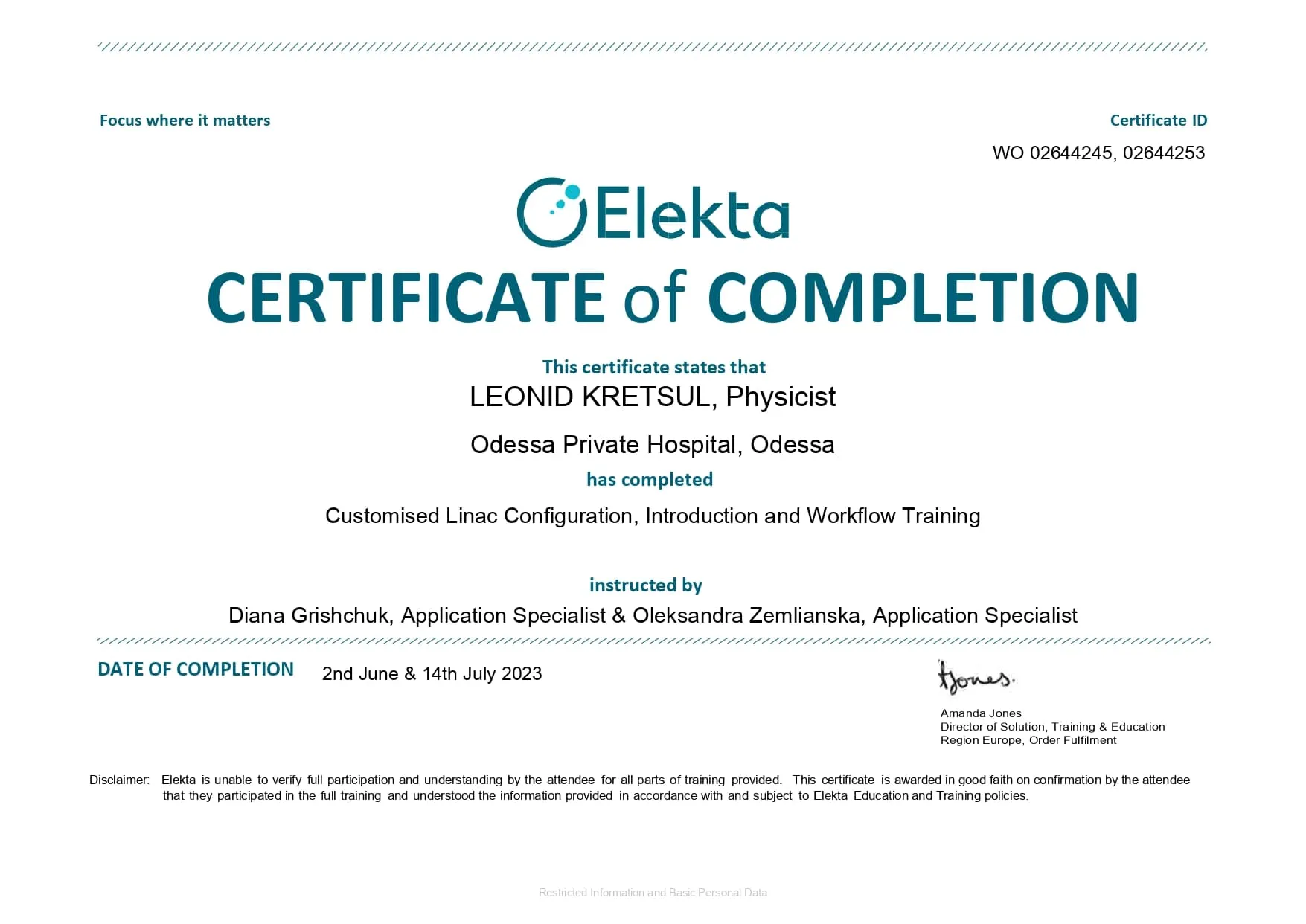 Certificate