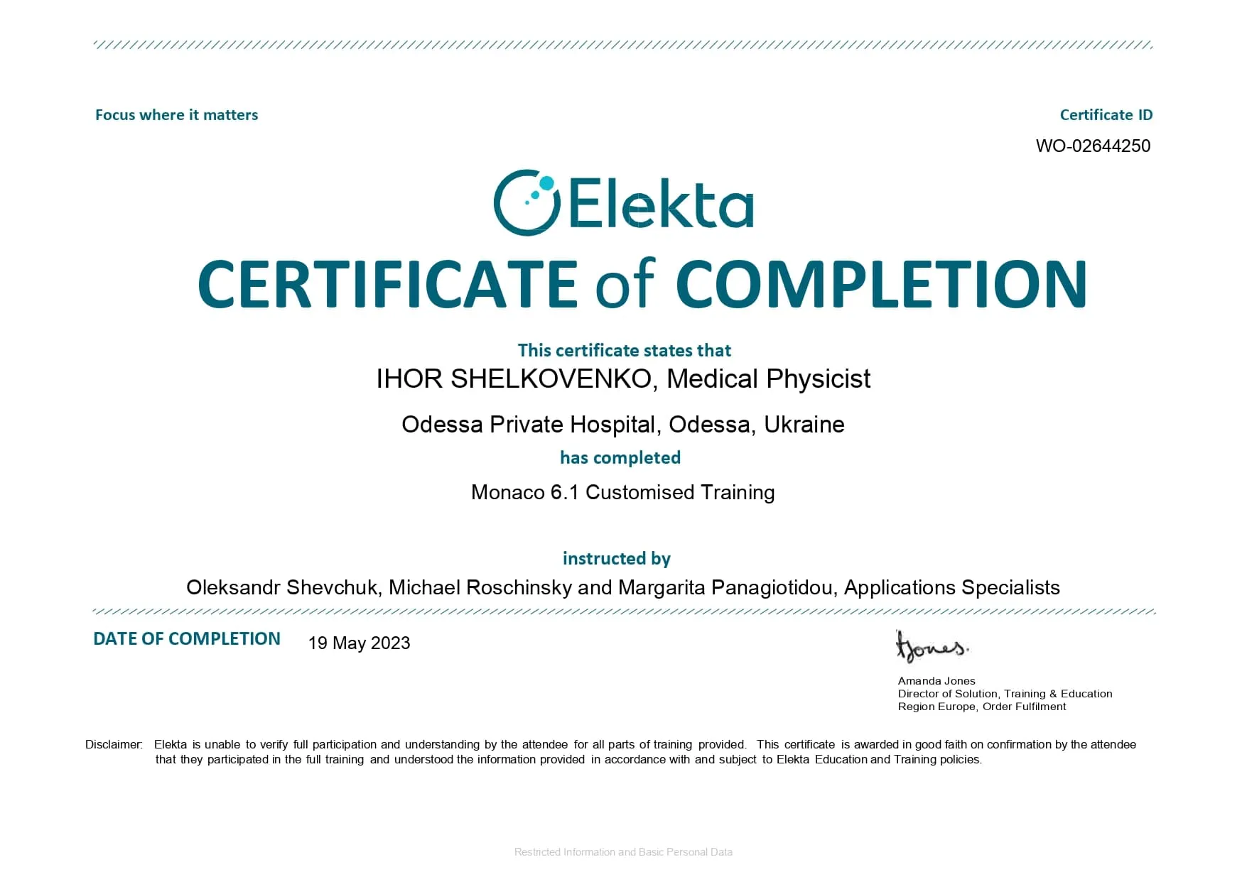 Certificate